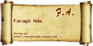 Faragó Ada névjegykártya